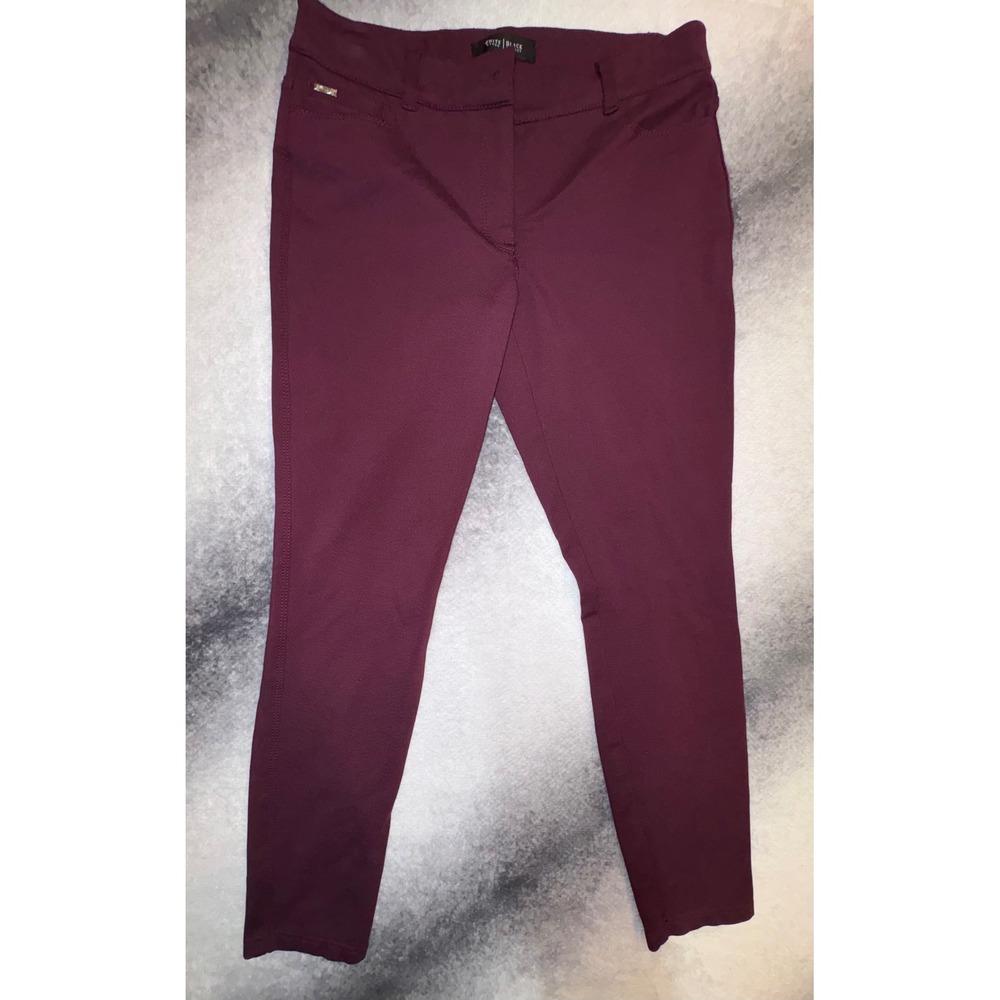 White House Black Market Skinny Leg Pants Burgundy Wine Red Size 4R 4 Regular
